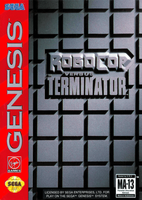Robocop vs The Terminator box art for Sega Genesis